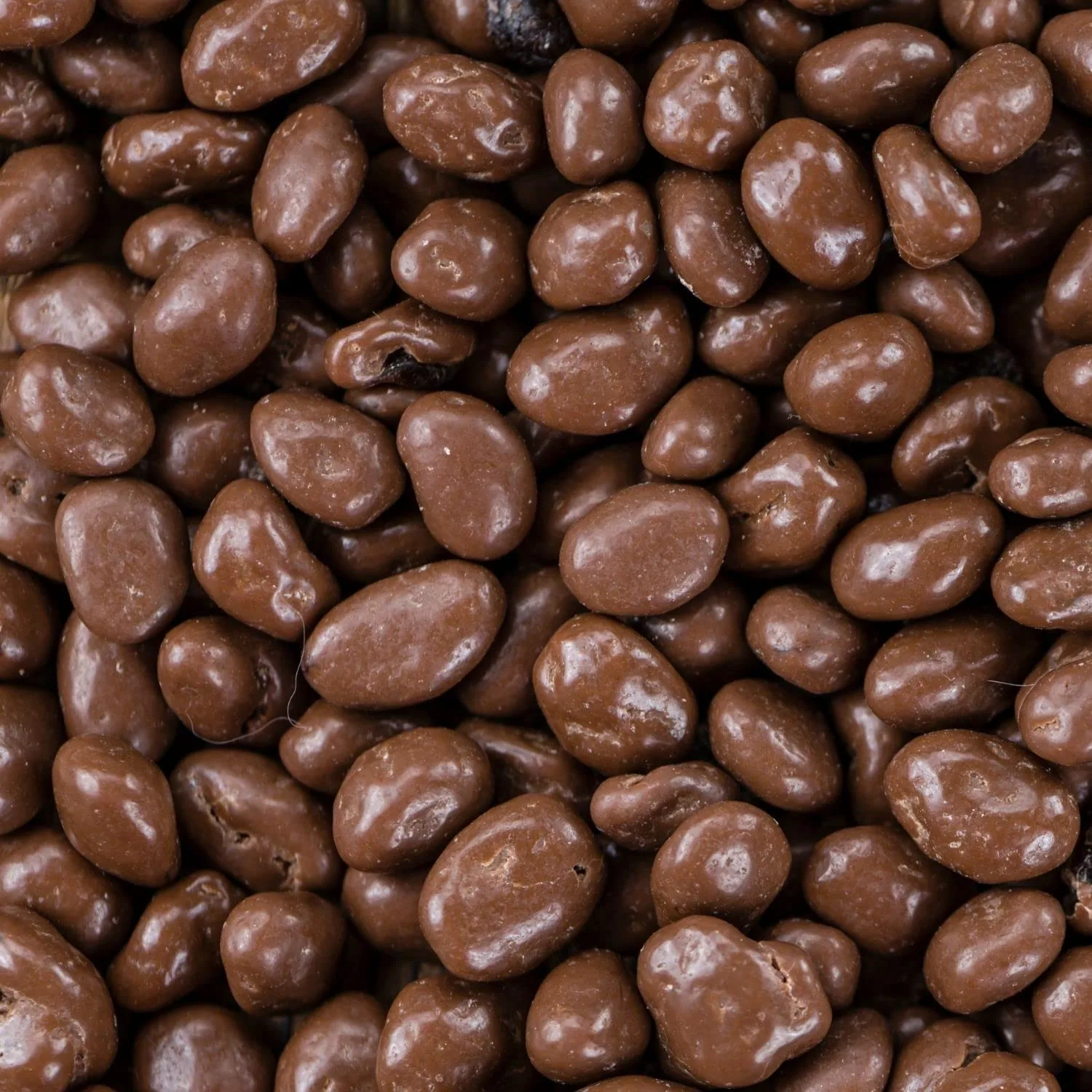 It's Delish Milk Chocolate Covered Raisins: close up of the pieces